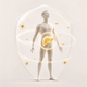 3D illustration of a glowing liver protected inside a shield, symbolizing the health benefits of The Plug liver supplement