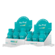 Two-tier retail display stand holding bottles of The Plug Electrolyte+ hangover drink