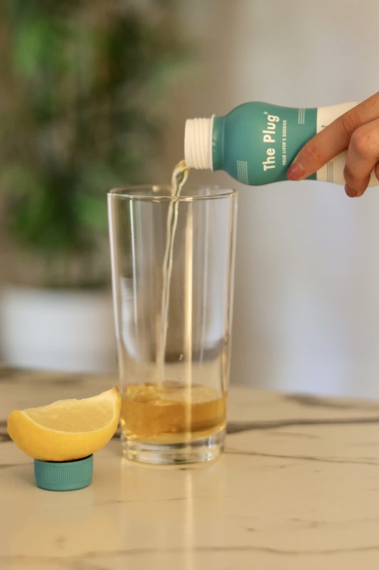 The Plug Drink poured into a glass